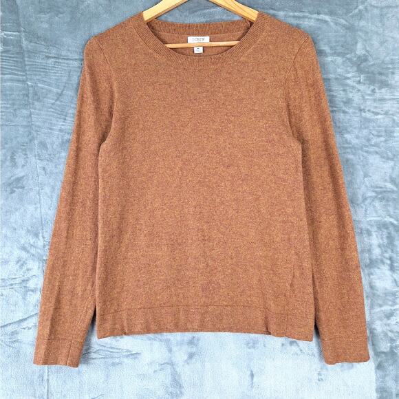 J Crew Teddie Sweater Medium Brown Wool Blend Cozy Preppy Quiet Luxury Old Money - Picture 1 of 7